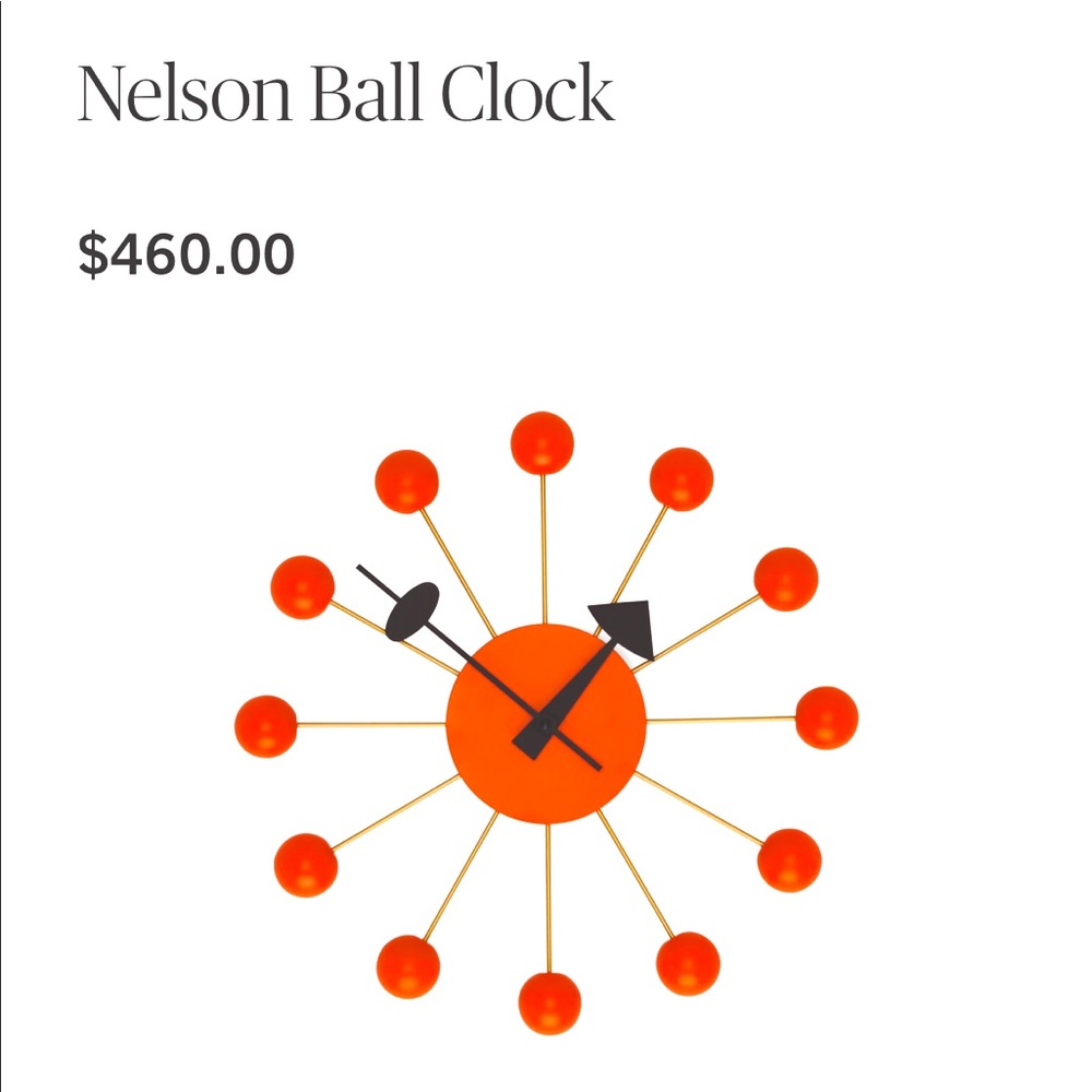 George Nelson Ball Clock Mid-Century Modern